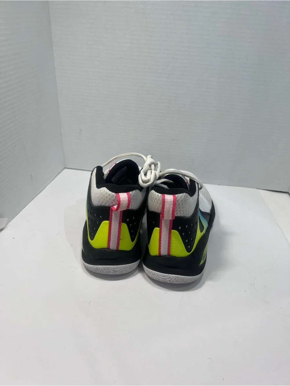 And1 White Sneakers with Neon Yellow and Blue Accents